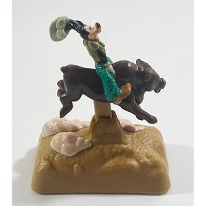 Vintage 1995 Burger King Toy - A Goofy Movie - Goofy Riding Bull Wind Up Toy